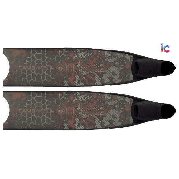 Red Camo Twill Bi-Fins Set