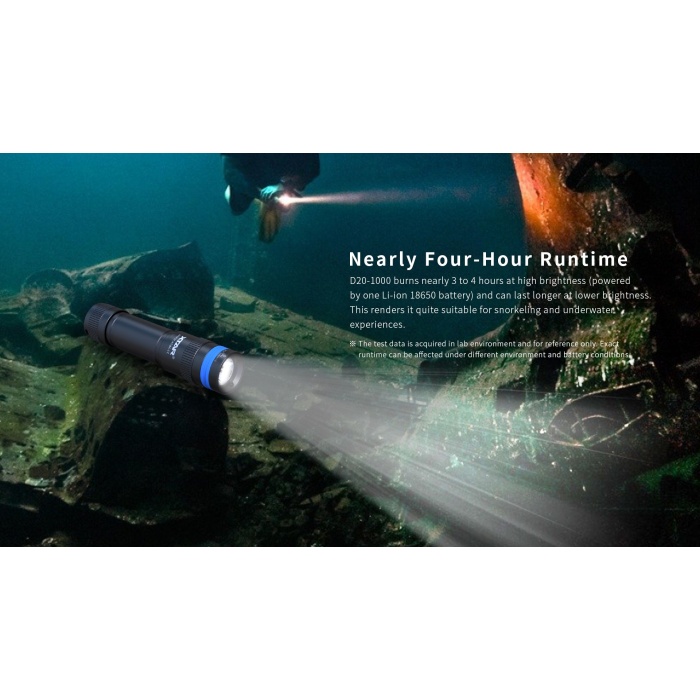 XTAR D20B 1000 lumen Dive Light