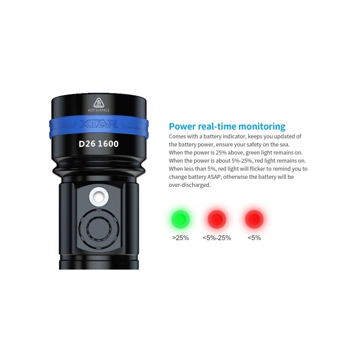 XTAR D26 1600 Diving Flashlight